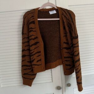 Old Navy Brown and Black Striped Cardigan